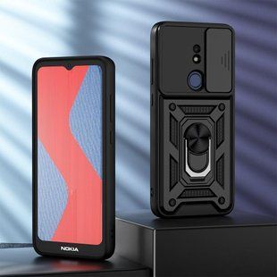 PC + TPU чехол Camshield armor для Nokia C21 Plus / черный 89321 фото