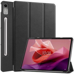 Кожаный чехол книжка Crazy Horse для Lenovo Tab P12 (12.7") / черный 093860 фото