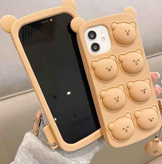 Чохол гумовий Cute Soft Bear на iPhone 11 / світло-коричневий 098159 фото