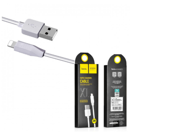 USB кабель Hoco X1 Rapid USB to Lightning (3m) 81830 фото