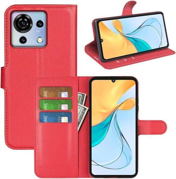 Чехол книжка Lichee для ZTE Blade V50 Vita красный 094927 фото