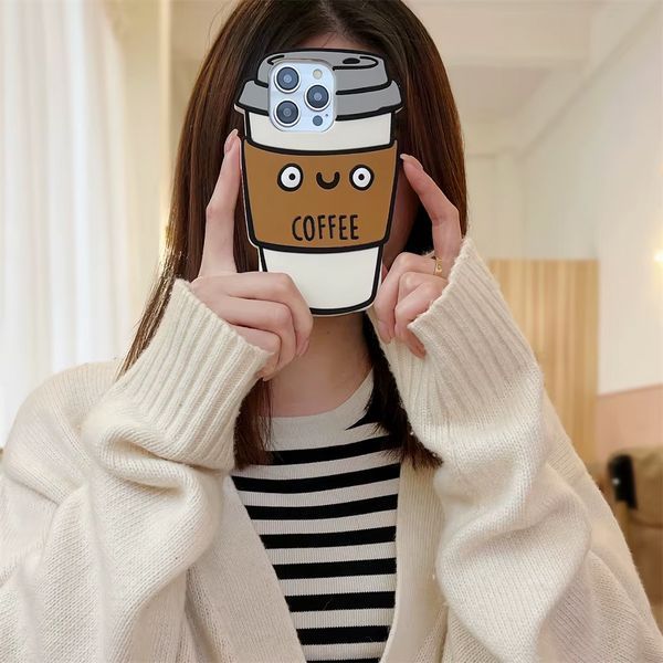 Силіконовий 3D чохол Cup of coffee для iPhone 15 099313 фото