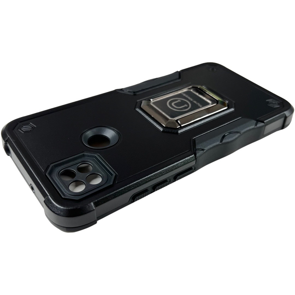 PC + TPU чехол Armor Magnet Ring для Xiaomi Redmi 10A (редми 10а) черный 085615 фото