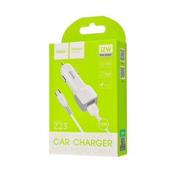 АЗУ Hoco Z23 Grand Style + Cable (Micro) 2.4A 2USB 16920 фото