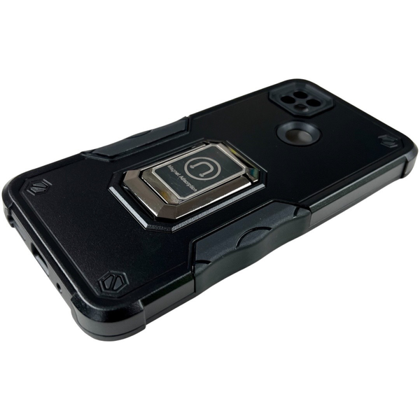 PC + TPU чехол Armor Magnet Ring для Xiaomi Redmi 10A (редми 10а) черный 085615 фото