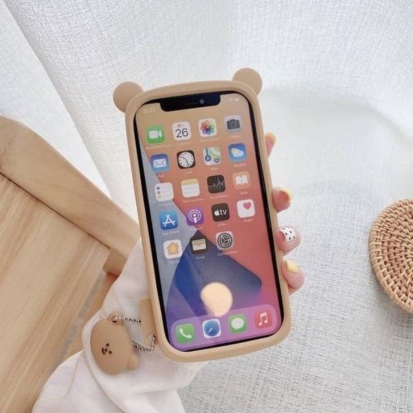 Чохол гумовий Cute Soft Bear на iPhone 11 / світло-коричневий 098159 фото