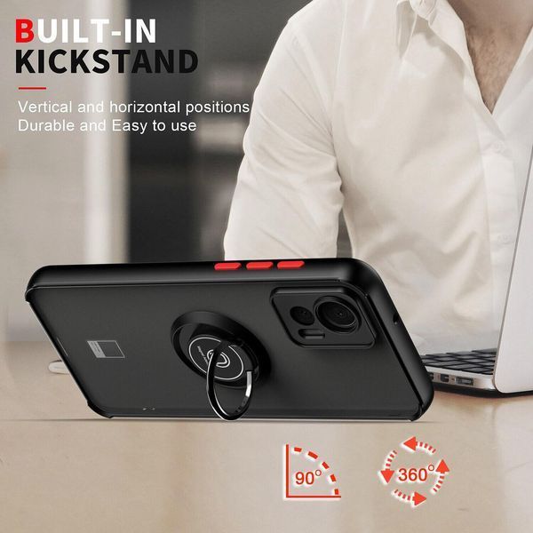 TPU чохол накладка Matte Ring Magnit для Motorola Edge 30 Neo чорний 093348 фото