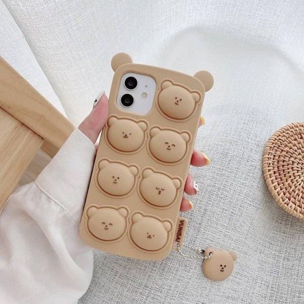 Чохол гумовий Cute Soft Bear на iPhone 11 / світло-коричневий 098159 фото