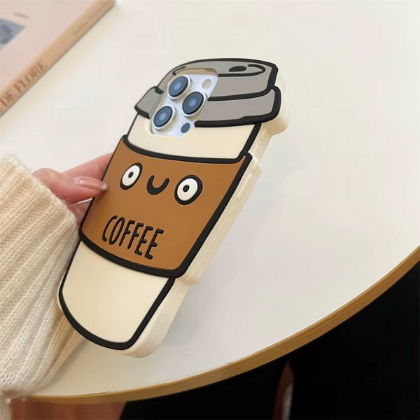 Силіконовий 3D чохол Cup of coffee для iPhone 15 099313 фото
