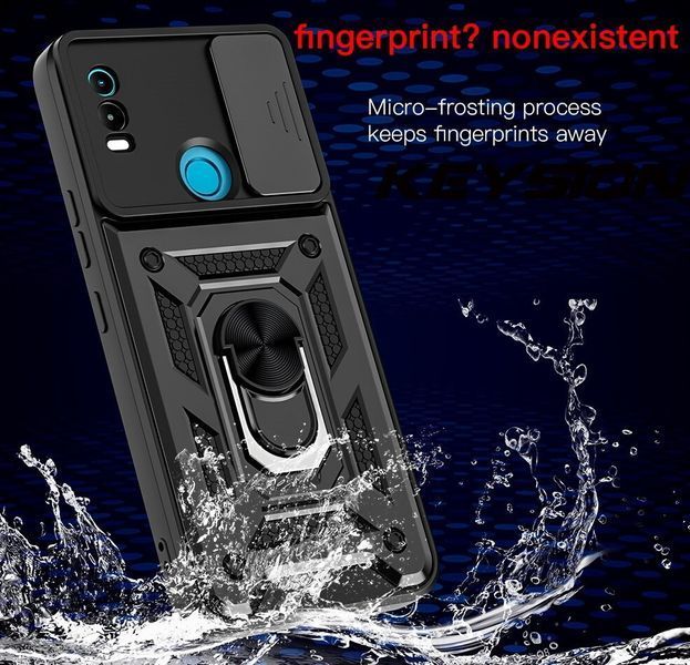 PC + TPU чехол Camshield armor для Nokia C21 Plus / черный 89321 фото
