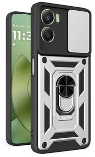 PC + TPU чехол Camshield Armor для Motorola G06 Power / серебристый 204378 фото