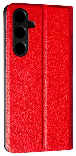 Шкіряний чохол книжка Fibra case на Samsung Galaxy S24 FE / червоний 201408 фото