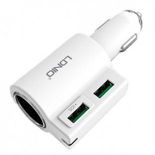 Автомобильная зарядка LDNIO DL-CM10 на 2USB (4.2A) белый 51139 фото