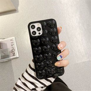 Чохол силіконовий Heart Glossy Silicone на iPhone 15 Pro Max / чорний 098114 фото