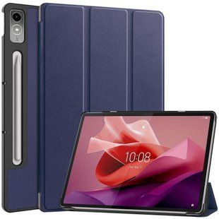 Кожаный чехол книжка Crazy Horse для Lenovo Tab P12 (12.7") / синий 093861 фото
