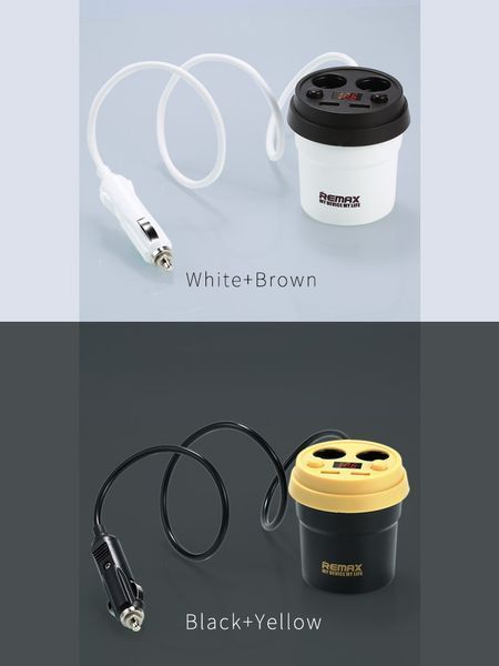 Автомобільна зарядка REMAX Coffee Cup на 2 USB (3.1 A) CR-2XP LCD (2 кольори) 51118 фото