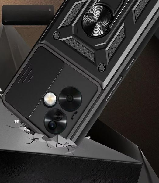 PC + TPU чехол Camshield armor на Oppo Reno 11F / синий 096796 фото