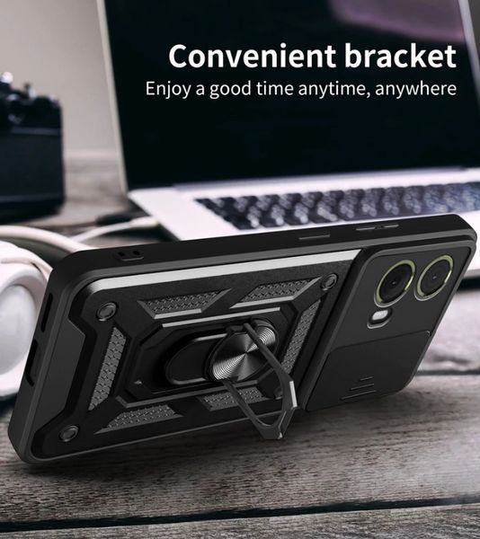 PC + TPU чехол Camshield Armor для Motorola Edge 50 Fusion / черный 201211 фото
