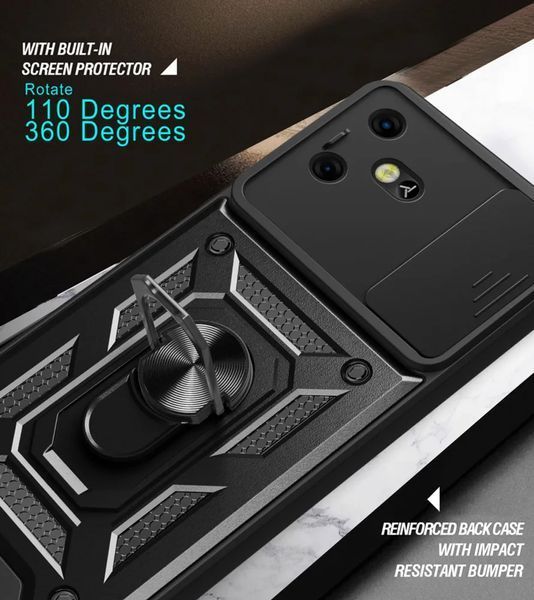PC + TPU чехол Camshield armor для Tecno Pova Neo 3 / черный 097434 фото