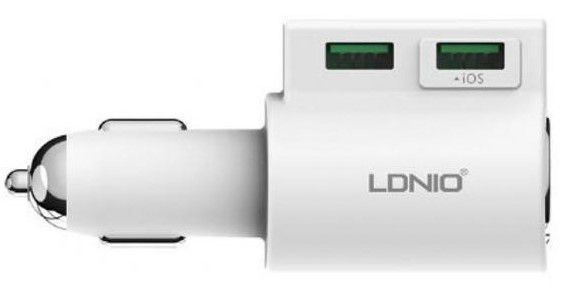 Автомобильная зарядка LDNIO DL-CM10 на 2USB (4.2A) белый 51139 фото