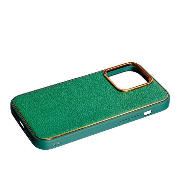 TPU чохол Leather New на iPhone 14 Pro Max (на айфон 14 про макс) зелений 086705 фото