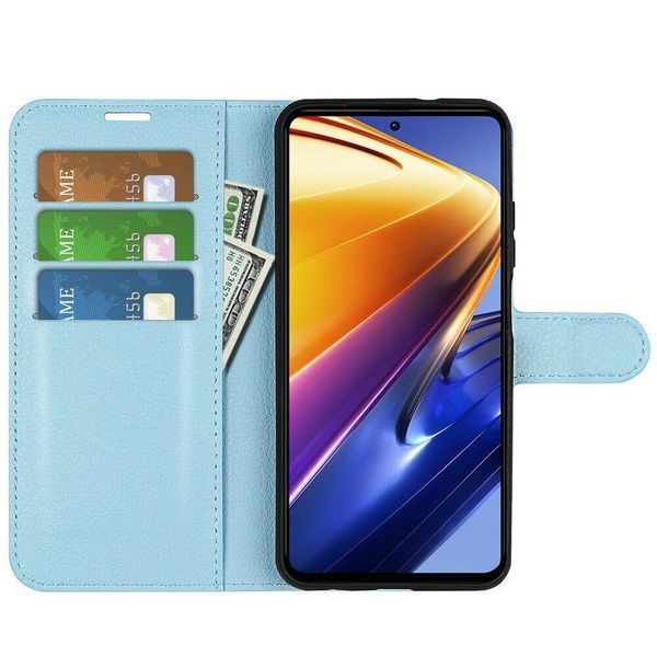 Чохол книжка Lichee для Poco F4 GT блакитний 089875 фото