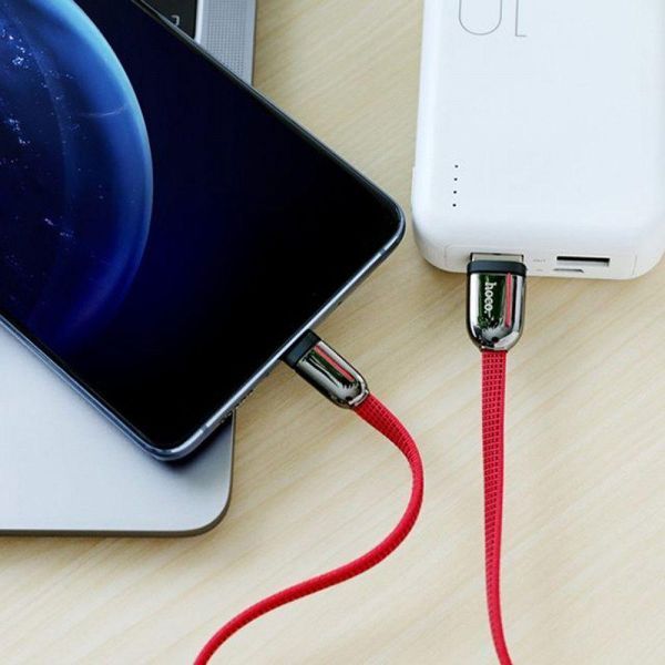 USB-кабель Hoco U74 Grand Type-C Cable (1.2m) (чорний і червоний) 80626 фото