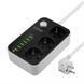 Мережевий фільтр-індикатор LDNIO SE3631 3x220V і 6xUSB. 1.8м 81270 фото 1