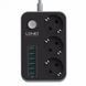 Мережевий фільтр-індикатор LDNIO SE3631 3x220V і 6xUSB. 1.8м 81270 фото 4