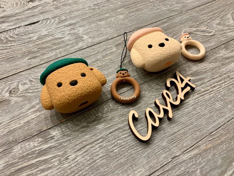 Чехол Teddy Dog на Airpods (2 цвета) 080489 фото