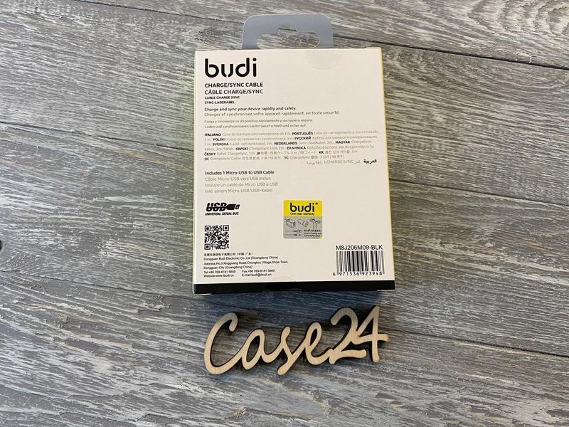 USB кабель Budi на micro-USB (2.4 А) 3m 81847 фото