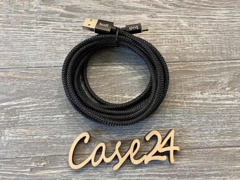 USB кабель Budi на micro-USB (2.4 А) 3m 81847 фото
