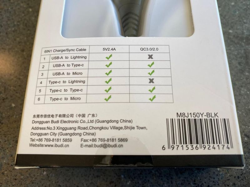 Універсальний кабель Budi на Micro-usb, Lightning, Type-C (1m) 83505 фото