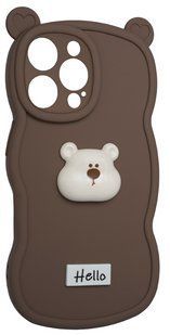 Силіконовий 3D чохол Hello Bear для iPhone 14 Pro Max / brown 202492 фото