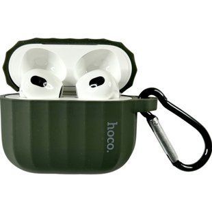 Силіконовий чохол Hoco WB22 для AirPods 3 (2021) (на аїрбос 3) зелений 087557 фото