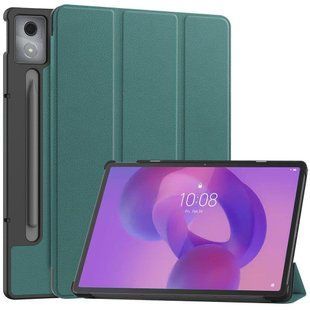 Шкіряний чохол книжка Crazy Horse на планшет Lenovo Idea Tab Pro (12.7")/ темно-зелений 099244 фото