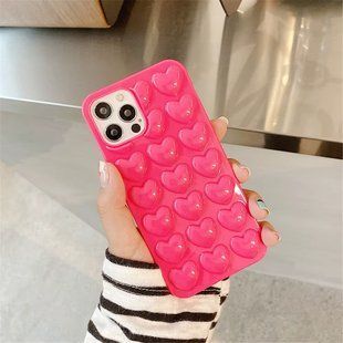 Чохол силіконовий Heart Glossy Silicone на iPhone 15 Pro Max / малиновий 098115 фото