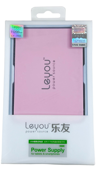 Внешний аккумулятор Power Bank Leyou LY-900 2A 2USB 11200mAh розовый 085283 фото
