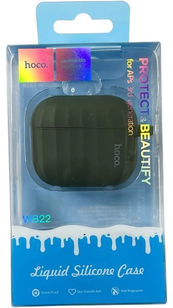 Силіконовий чохол Hoco WB22 для AirPods 3 (2021) (на аїрбос 3) зелений 087557 фото