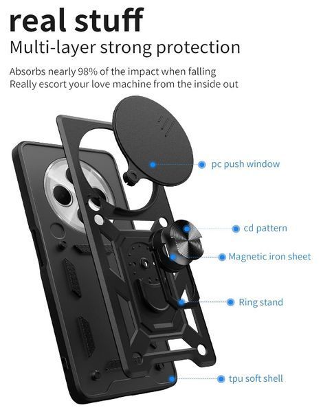 PC + TPU чохол Camshield Armor для Xiaomi Redmi A4 (5G) / сріблястий 202382 фото