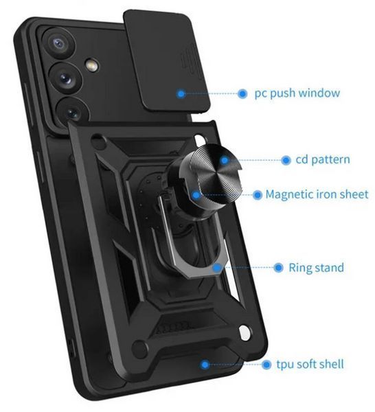 PC + TPU чехол Camshield Armor для Samsung Galaxy S25 FE / черный 203664 фото