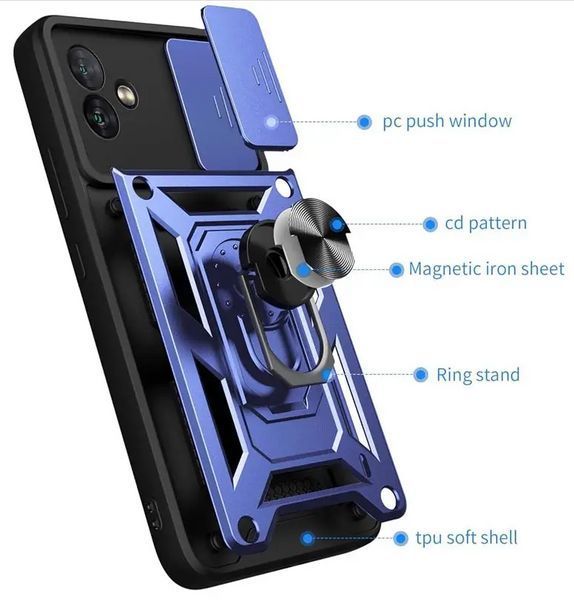 PC + TPU чехол Camshield Armor для Samsung Galaxy A07 (A075) / синий 203403 фото