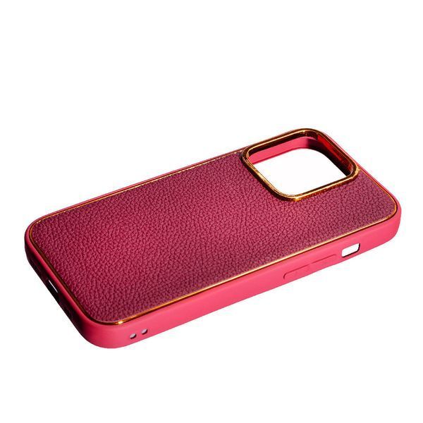 TPU чехол Leather New на iPhone 14 Pro Max (на айфон 14 про макс) бордовый 086706 фото