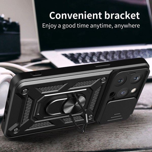 PC + TPU чехол Camshield armor для iPhone 15 Pro / синий 093635 фото