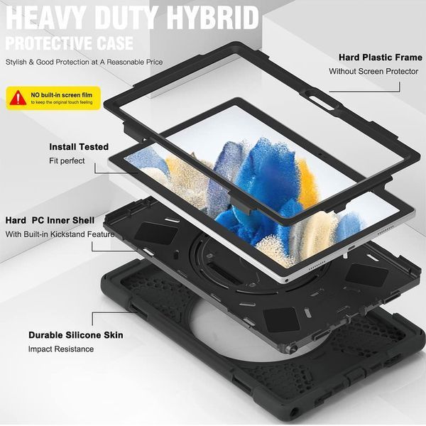 PC + TPU чохол Armor Cover Tablet Cross на планшет Samsung Galaxy Tab A8 (X200 / X205) 10.5" / чорний 097595 фото
