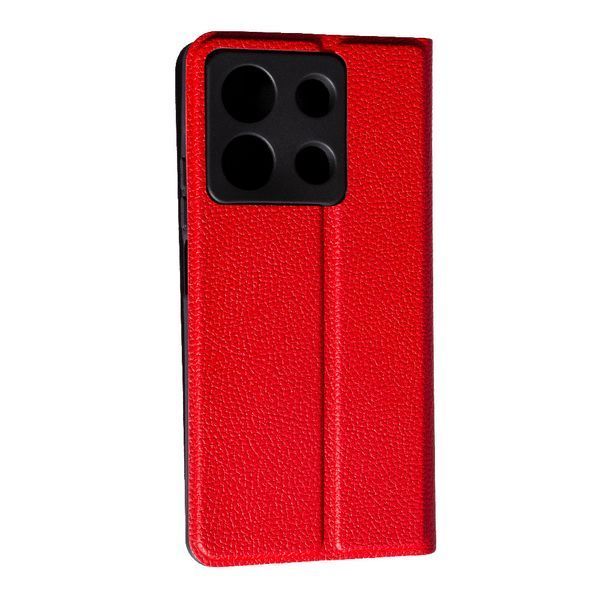 Шкіряний чохол книжка Fibra case на Xiaomi Redmi Note 13 (5G) / червоний 095865 фото