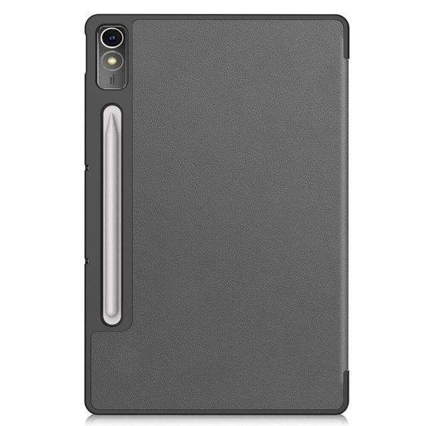 Шкіряний чохол книжка Crazy Horse для Lenovo Tab P12 (12.7") / сірий 093862 фото