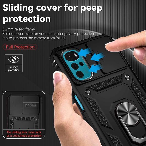 PC + TPU чохол Camshield armor для Motorola G22 / чорний 89374 фото