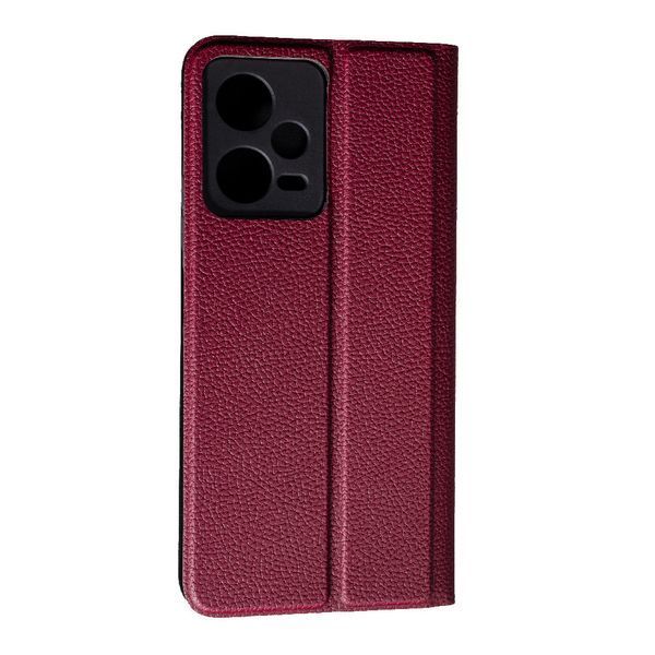Чохол книжка Fibra case для Xiaomi Redmi Note 12 Pro (5G) / бордовий 094449 фото