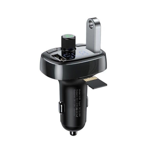 Автомобильная зарядка Baseus Bluetooth FM Launcher 2.4A 2USB (3 цвета) 16407 фото